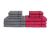 Coral/Grey 12 Piece 100% Cotton Towel Set - Seasons Best Qd By Spaces