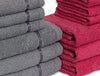 Coral/Grey 12 Piece 100% Cotton Towel Set - Seasons Best Qd By Spaces