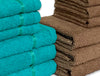 Sea Green/Tan 12 Piece 100% Cotton Towel Set - Seasons Best Qd By Spaces