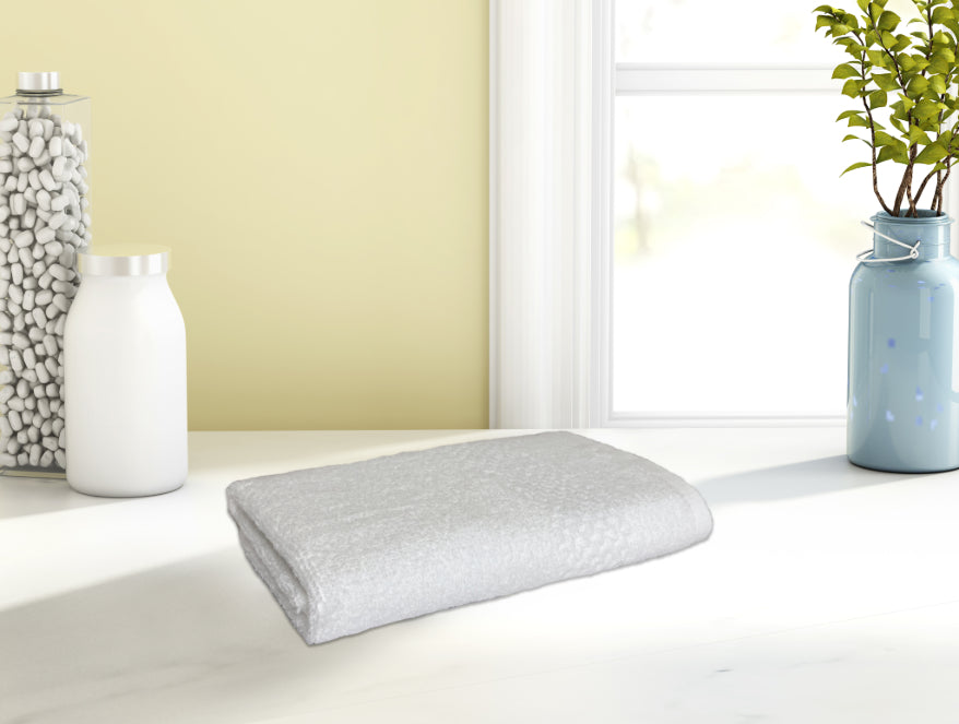 White 100% Cotton Hand Towel - Swift Dry By Spaces