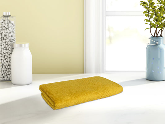 Sunflower - Dark Yellow 100% Cotton Hand Towel - Swift Dry By Spaces