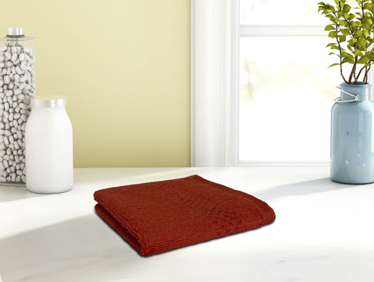 Rust - Red 100% Cotton Face Towel - Swift Dry By Spaces