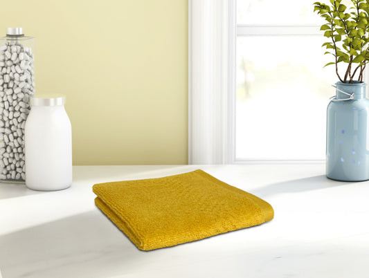 Sunflower - Dark Yellow 100% Cotton Face Towel - Swift Dry By Spaces