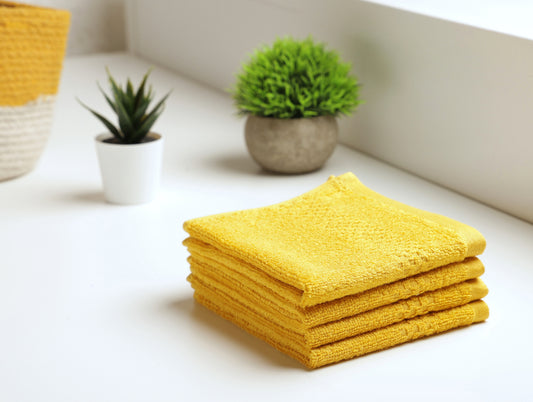 Swift Dry 100% Cotton Face Towel Set (4 Pcs)