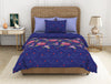 Floral Bluing - Dark Blue 100% Cotton Single Bedsheet - Adonia By Spaces