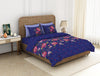 Floral Bluing - Dark Blue 100% Cotton Shell Bed In A Bag - Adonia By Spaces