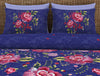 Floral Bluing - Dark Blue 100% Cotton Shell Bed In A Bag - Adonia By Spaces