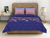 Floral Bluing - Dark Blue 100% Cotton Shell Double Quilt - Adonia By Spaces