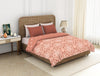 Ornate Peach Nectar - Dark Coral 100% Cotton Shell Double Quilt - Adonia By Spaces