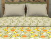 Floral Dark Citron - Green 100% Cotton Shell Double Quilt / AC Comforter - Blockbuster Plus By Spaces