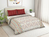Geometric Merlot - Dark Red 100% Cotton Double Bedsheet - Seasons Best Premium By Welspun