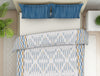 Geometric Set Sail - Dark Blue 100% Cotton Double Bedsheet - Seasons Best Premium By Welspun