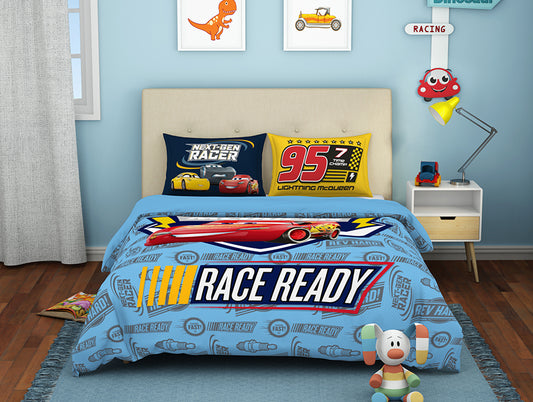 Disney Cars Blue 100% Cotton Double Bedsheet - By Spaces