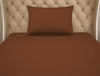 Solid Sequoia - Brown Cotton Rich Single Bedsheet - Restora By Welspun