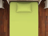 Solid Celery Green - Dark Yellow Cotton Rich Single Bedsheet - Restora By Welspun