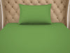 Solid Piquant Green - Dark Brown Cotton Rich Single Bedsheet - Restora By Welspun
