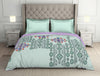 Ornate Grayed Jade - Light Green Hygro Cotton Shell Double Quilt - Crafted Lores By Spaces