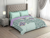 Ornate Grayed Jade - Light Green Hygro Cotton Shell Double Quilt - Crafted Lores By Spaces