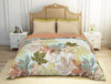 Floral Dusty Aqua - Light Aqua Hygro Cotton Shell Double Quilt - Greeneries By Spaces
