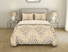 Floral Croissant - Beige 100% Cotton Large Bedsheet - By Spaces