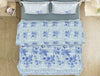 Floral Bluing - Dark Blue 100% Cotton Large Bedsheet - By Spaces