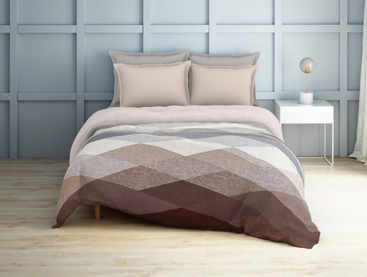 Geometric Opal Grey - Grey Organic Cotton Shell Double Quilt - Organic Cotton By Spaces