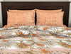 Floral Copper Tan - Dark Orange 100% Cotton Double Bedsheet - Bonica By Spaces