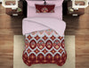 Geometric Red Dahlia 100% Cotton Single Bedsheet - Geostance By Spaces