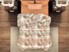 Floral Copper Tan - Dark Orange 100% Cotton Single Bedsheet - Bonica By Spaces