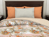Floral Copper Tan - Dark Orange 100% Cotton Shell Single Quilt - Bonica By Spaces