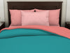 Solid Teal/Coral - Teal 100% Cotton Shell Single Quilt / AC Comforter - Essentials Solid By Spaces