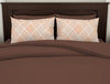 Solid/Floral Brown/Novelle P 100% Cotton Double Bedsheet - Bonica By Spaces