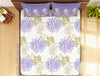 Floral Purple 100% Cotton Queen Fitted Sheet - Atrium Kitting By Spaces