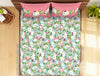 Floral Light Blue 100% Cotton King Fitted Sheet - Atrium Plus Kitting By Spaces