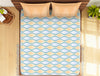 Ornate Light Blue 100% Cotton King Fitted Sheet - Atrium Plus Kitting By Spaces