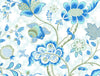 Floral Blue 100% Cotton Queen Fitted Sheet - Atrium Ecom By Spaces
