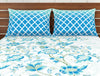 Floral Blue 100% Cotton Double Bedsheet - Atrium By Spaces