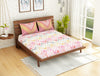 Geometric Coral - Pink 100% Cotton Double Bedsheet - Atrium Ecom By Spaces