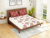 Ornate Poppy Red - Red 100% Cotton Double Bedsheet - Atrium Ecom By Spaces