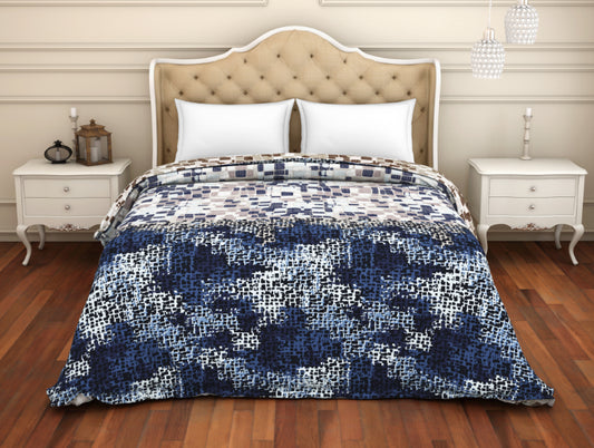 Abstract Blue 100% Cotton Shell Double Quilt - Atrium Plus By Spaces