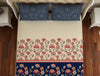 Floral Blue 100% Cotton Double Bedsheet - Atrium Plus Ecom By Spaces
