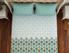 Floral Teal - Blue 100% Cotton Double Bedsheet - Atrium Plus Ecom By Spaces
