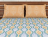 Ornate Light Blue 100% Cotton Double Bedsheet - Atrium Plus Ecom By Spaces