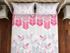 Geometric Pink 100% Cotton King Fitted Sheet - Atrium Plus Ecom By Spaces
