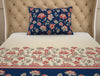 Floral Blue 100% Cotton Single Bedsheet - Atrium Plus Ecom By Spaces