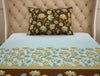 Floral Sea Green - Green 100% Cotton Single Bedsheet - Atrium Plus Ecom By Spaces