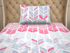 Geometric Pink 100% Cotton Single Bedsheet - Atrium Plus Ecom By Spaces