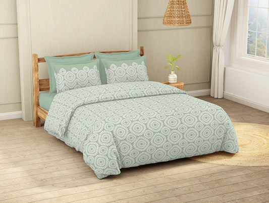 Welspun Wonder-Full Cotton Rich Double Bedsheet-Pastel Green