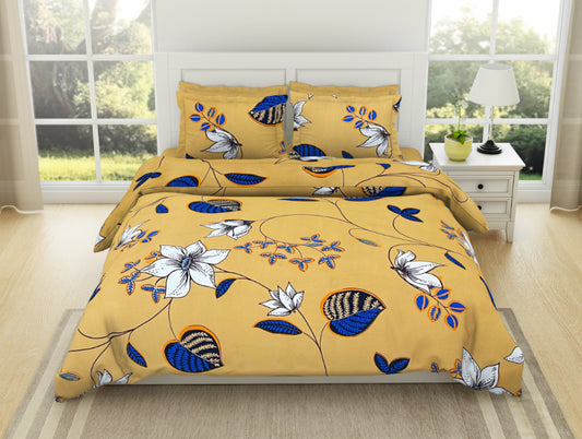 Yellow Microfiber Double Bedsheet - Shimmer By Welspun