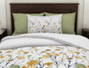 Floral Bit Of Blue - Light Grey 100% Cotton Single Bedsheet - Bonica By Spaces